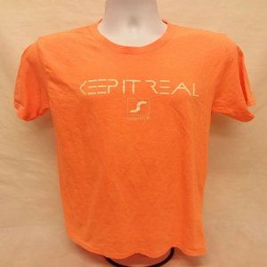 Men's Small The Concert Tee District Solid Orange Short Sleeve Crew Neck T-Shirt